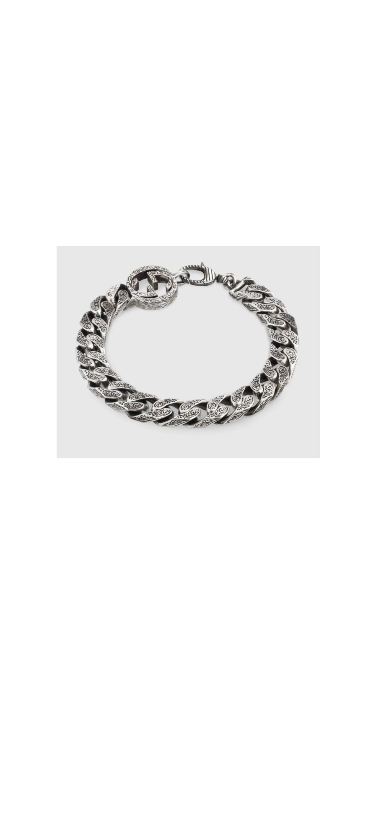 Pulsera de cadena Gucci Interlocking de plata