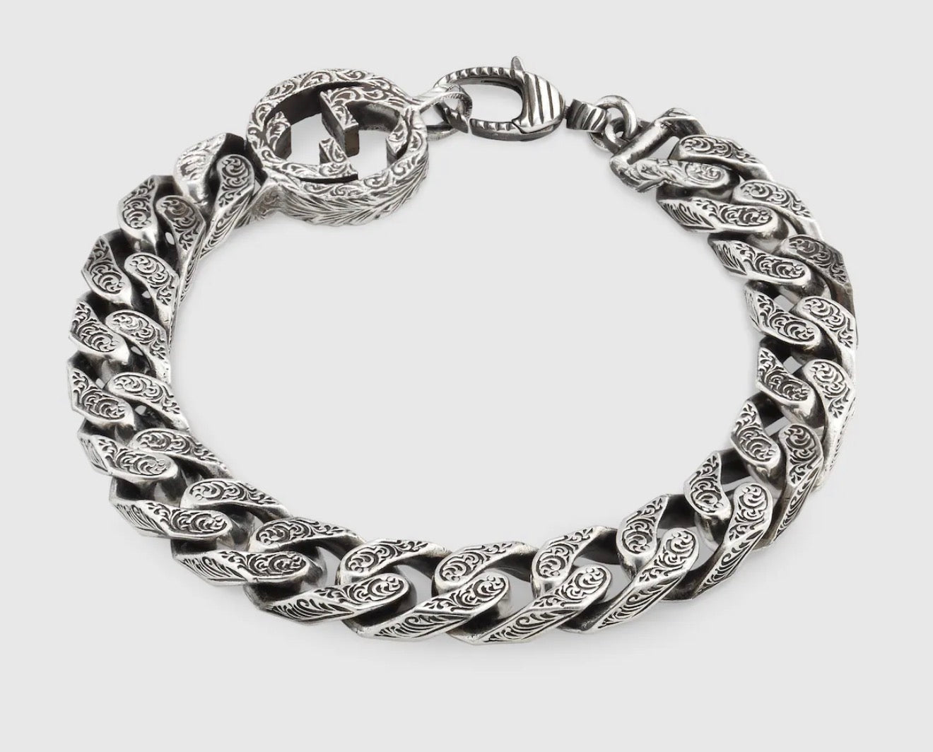 Pulsera de cadena Gucci Interlocking de plata